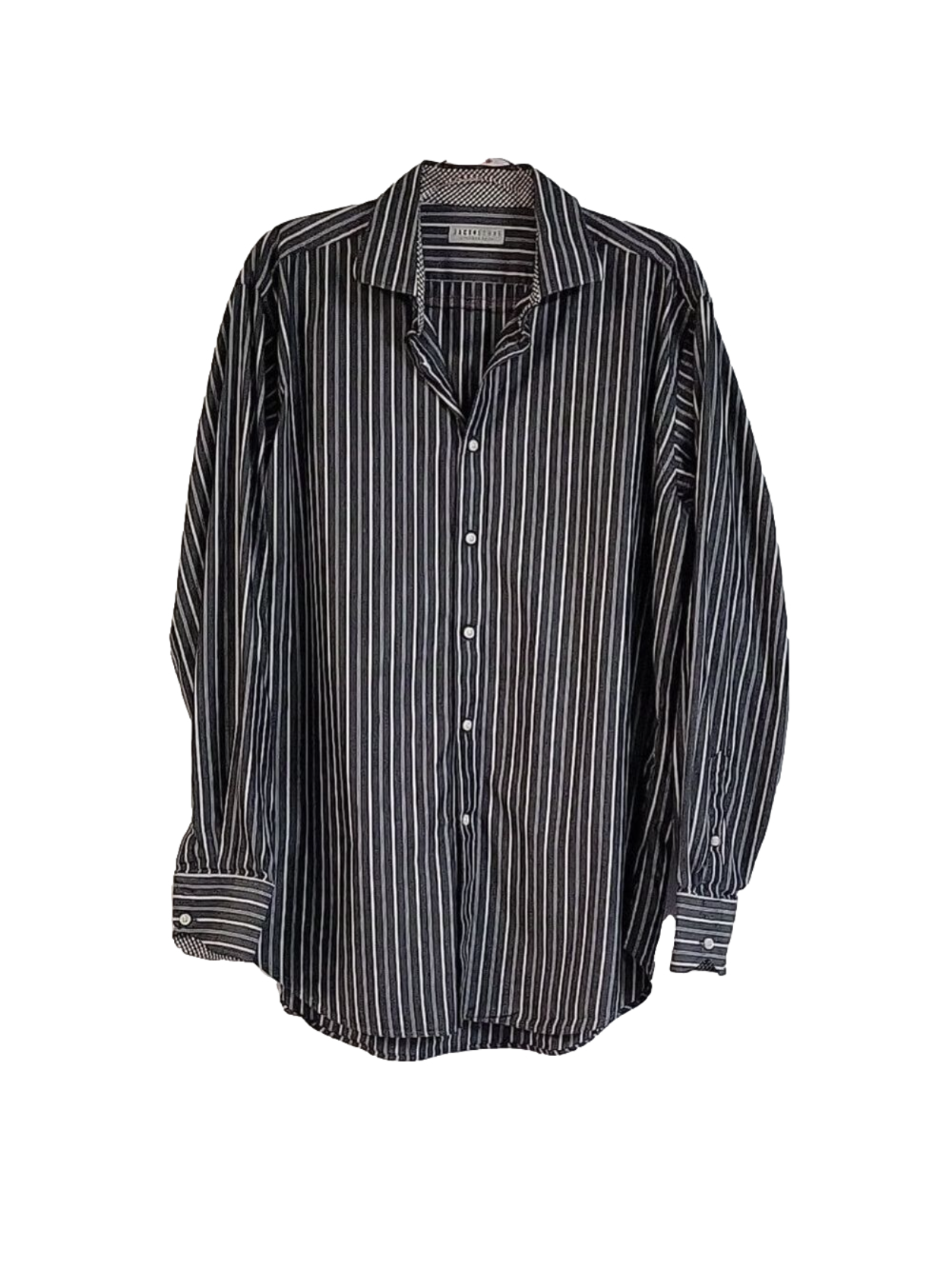 Jack Stone by Thomas Dean Men's Button-Down Long-Sleeved Gray Dress Shirt, Sz XL